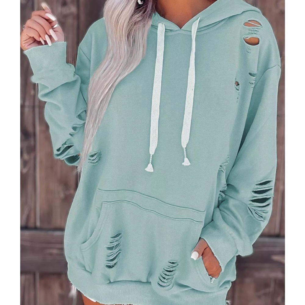 Ripped lightweight hoodie.